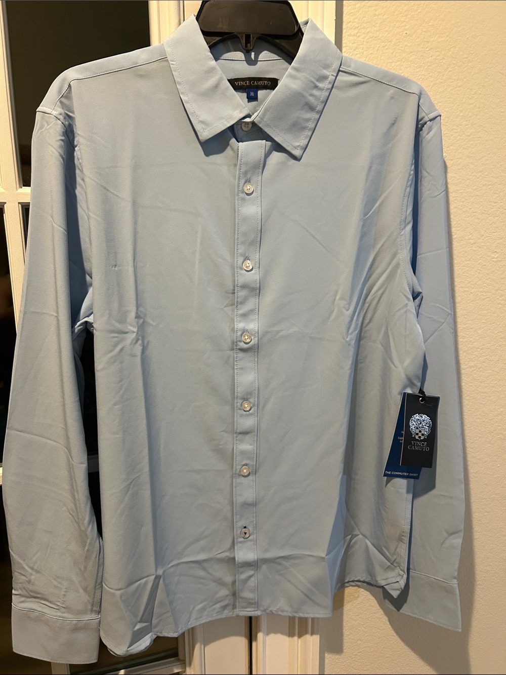 Vince Camuto Men's Pale Blue Long-Sleeve Dress Shirt